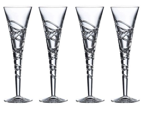 Saturn Crystal Champagne Flutes Set of 4
